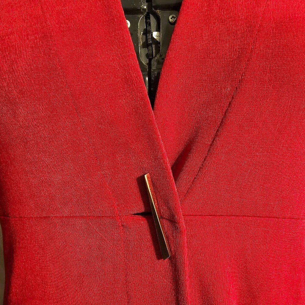 #184 NEW Chicos Size 3 Travelers Classic Side-Slit Jacket in Enamel Red - Picture 7 of 9